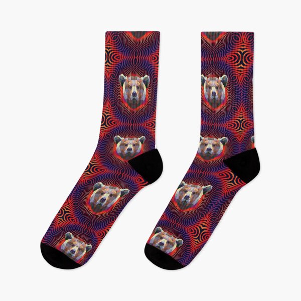 Item preview, Geometric Brown Bear - Psychedelic Picnic designed and sold by NoMatterLab.