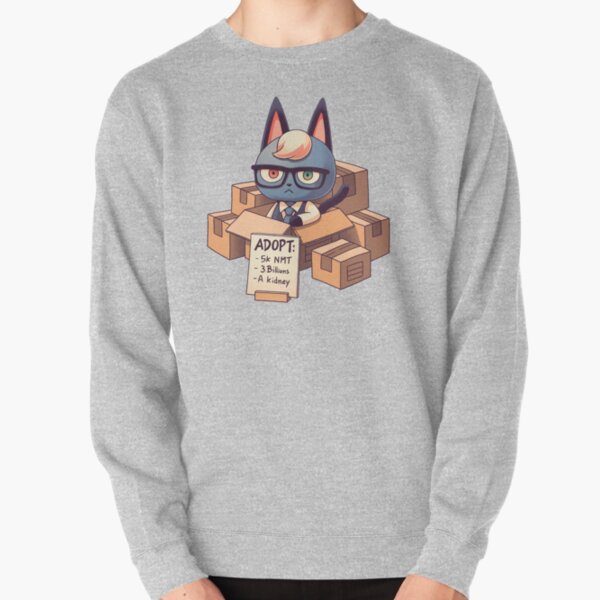 Raymond in Boxes // Cat Smug Villager, Animal Crossing, Kawaii Pullover Sweatshirt