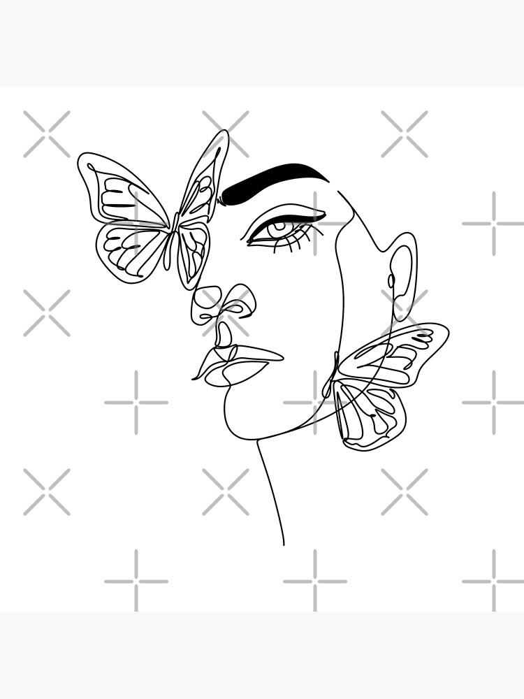 Line Art Women Face With Abstract Shapes. Continuous Art Abstract Face  Portrait Royalty Free SVG, Cliparts, Vectors, and Stock Illustration. Image  159156127.