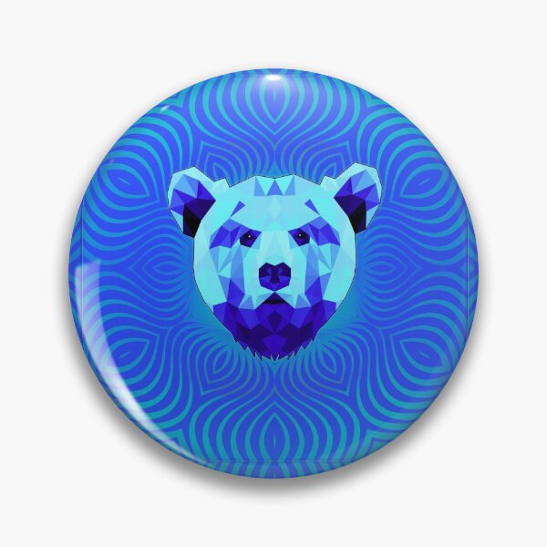Artikelvorschau, Geometric Boisterous Bear - Eiskaltes Wellenblau entworfen und verkauft von NoMatterLab.
