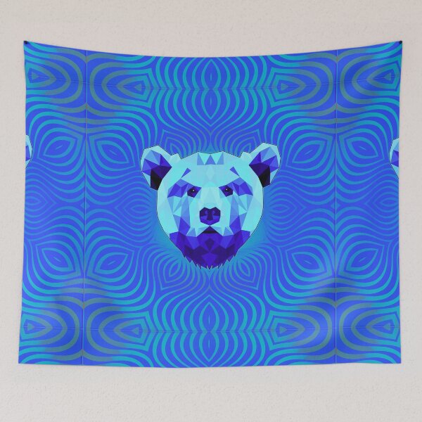 Item preview, Geometric Boisterous Bear - Ice Cold Wavy Blue designed and sold by NoMatterLab.