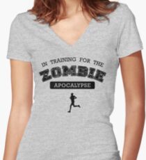 Training for the zombie apocalypse Women's Fitted V-Neck T-Shirt