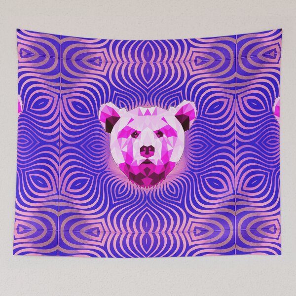 Item preview, Geometric Girly Bear - Hot Pink to Blue designed and sold by NoMatterLab.
