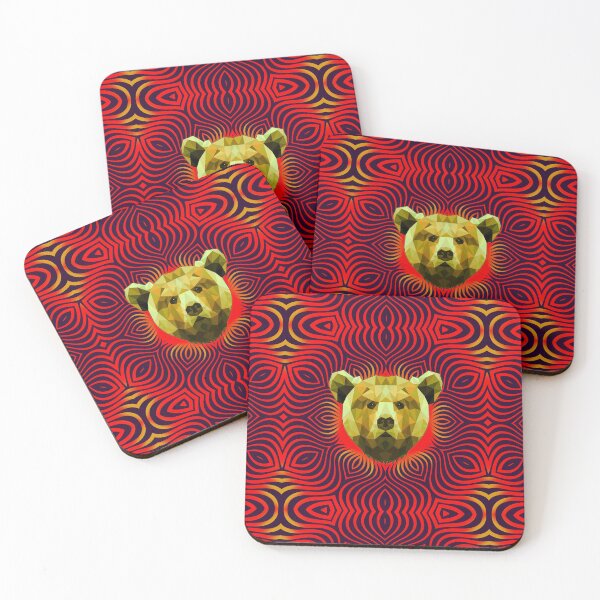 Item preview, Geometric Golden Bear - Psychedelic Party designed and sold by NoMatterLab.