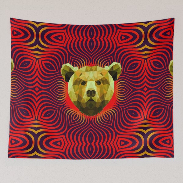 Item preview, Geometric Golden Bear - Psychedelic Party designed and sold by NoMatterLab.