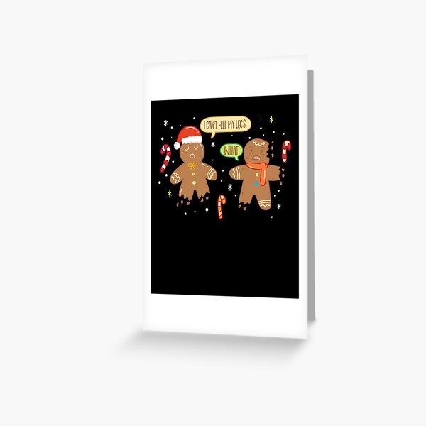 Gingerbread Man Greeting Cards Redbubble - festive ginger roblox