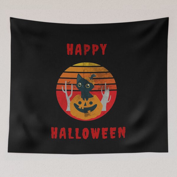 Item preview, Happy Halloween Black Cat Smiling Pumpkin designed and sold by WordsmithNerd.