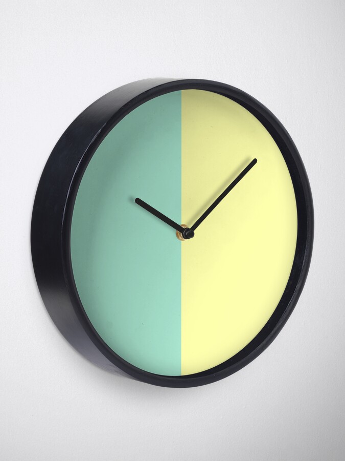 Alternate view of Pastel Green and Yellow Split Clock
