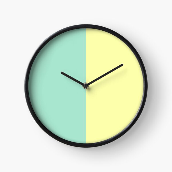 Pastel Green and Yellow Split Clock