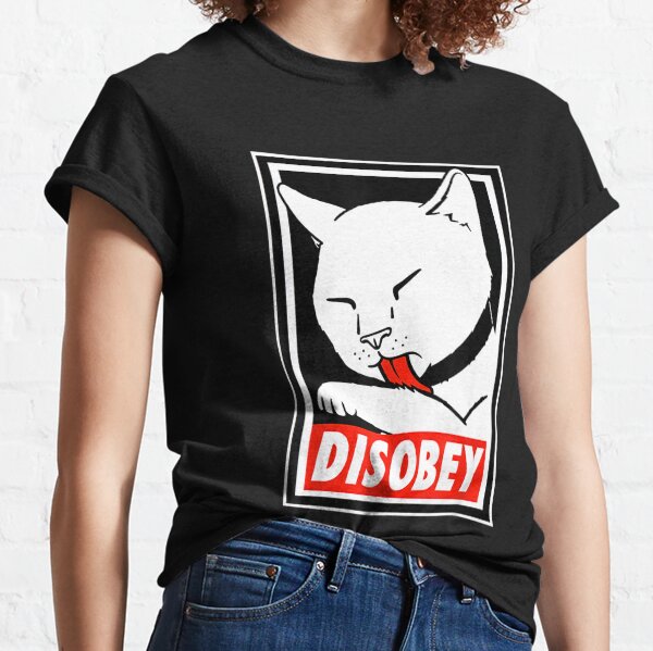 DISOBEY Funny Cat Animal Lover s Classic T-Shirt