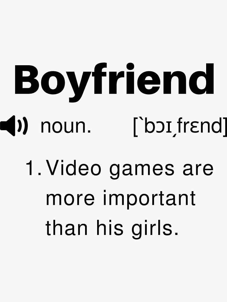 "Funny Boyfriend Definition" Sticker for Sale by TwistedCucumber