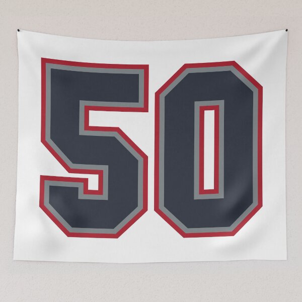 Item preview, 50 Navy Grey Red Sports Number Fifty designed and sold by HelloFromAja.