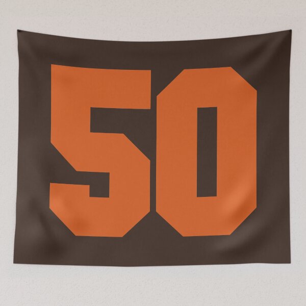 Item preview, 50 Number Cleveland Sports Fifty Brown Jersey designed and sold by HelloFromAja.
