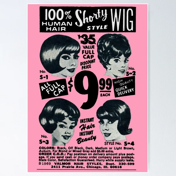 1960s WIG ADVERT Poster for Sale by ThrowbackAds