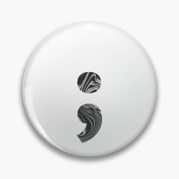 Item preview, Black Halftone Marble Semicolon designed and sold by bynole.