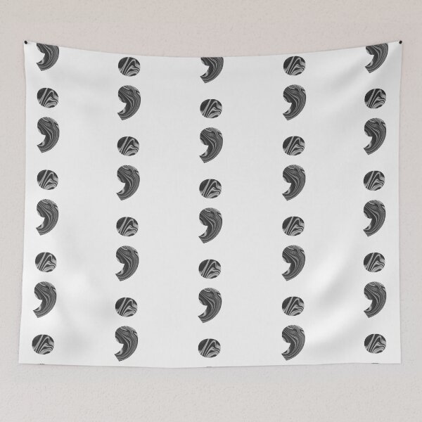 Item preview, Black Halftone Marble Semicolon designed and sold by bynole.