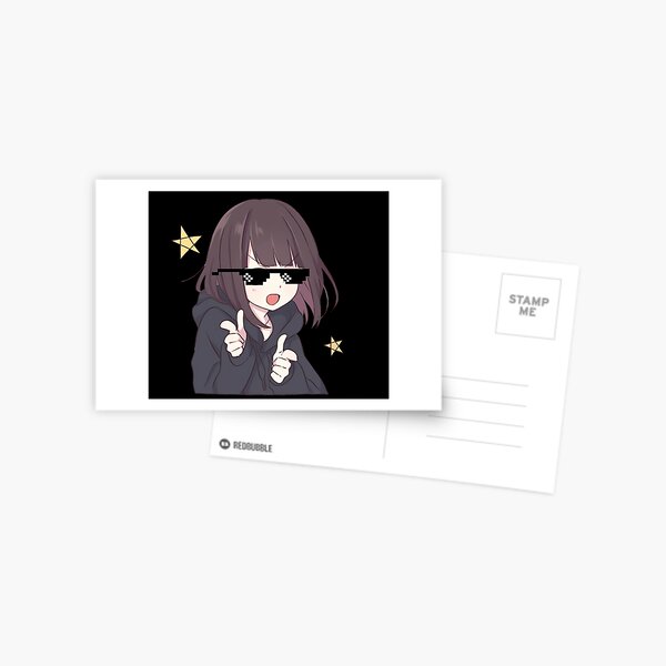 Menhera-chan peeker - Peeking anime girl Postcard for Sale by