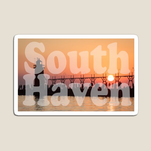 South Haven, Michigan Sunset Gathering Magnet