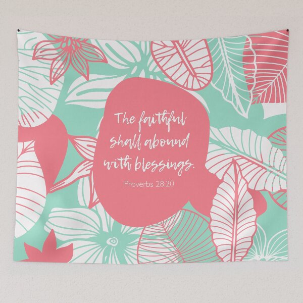 Item preview, The faithful shall abound with blessings, Proverbs 28:20, Bible Verse designed and sold by StudioCitrine.