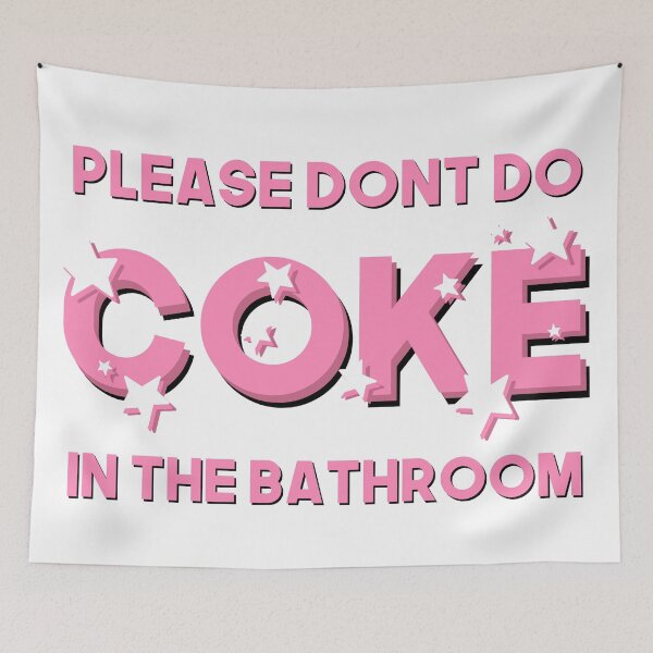 Item preview, Please Don’t Do Coke In The Bathroom | Funny, Sarcastic Bathroom Decor | Sparkly Pink designed and sold by acatalepsys.
