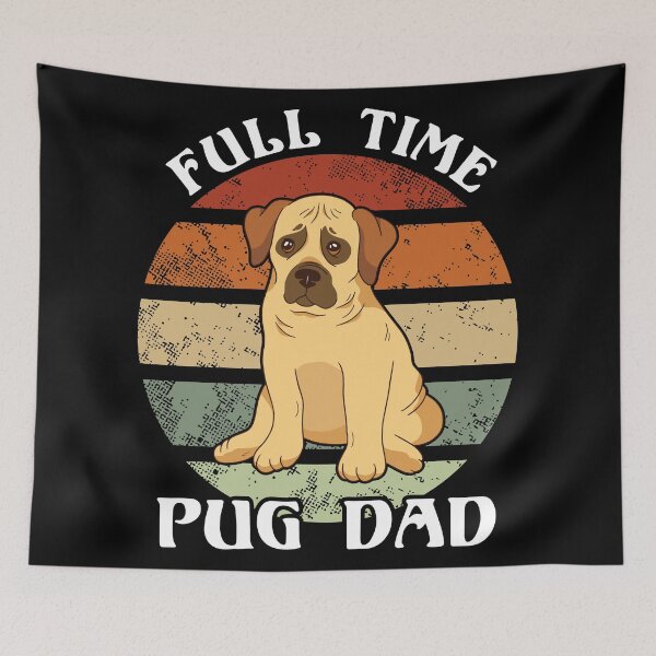 Item preview, Full time pug dad retro sunset designed and sold by infleims.