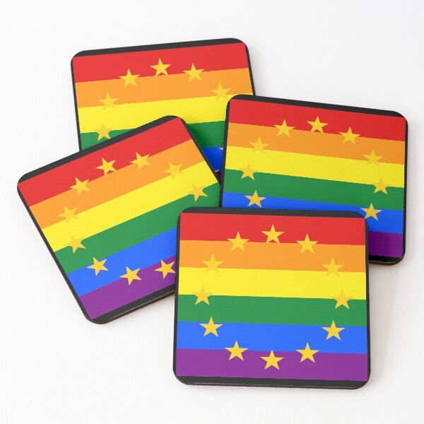Item preview, EU stars on rainbow European flag designed and sold by GeogDesigns.