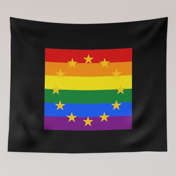 Item preview, EU stars on rainbow European flag designed and sold by GeogDesigns.