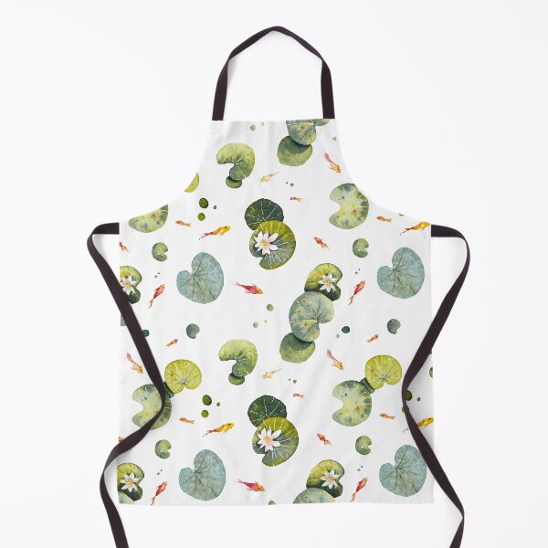 Item preview, Waterlily Pond with Fishes Water Lily Aquatic Lotus Flower designed and sold by DearFawnStudio.