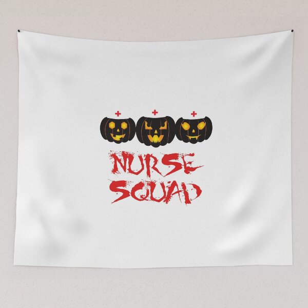 Item preview, Funny & Scary Pumpkin Nurse Squad  designed and sold by Breechcloth.