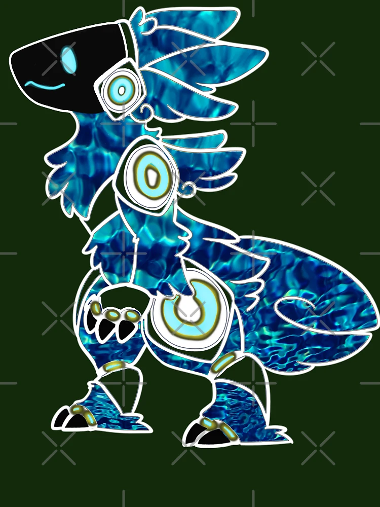 Protogen Fursuit Furry Fursona waving hello blue tie dye