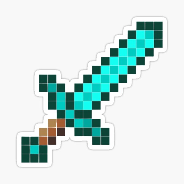 Minecraft Sword Stickers Redbubble - 2d decal rp roblox