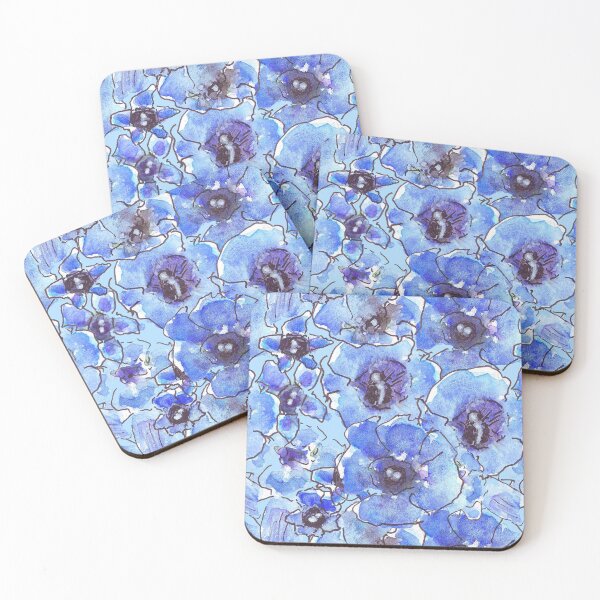 Item preview, Blue Floral Gentians Pattern designed and sold by Clare Walker.