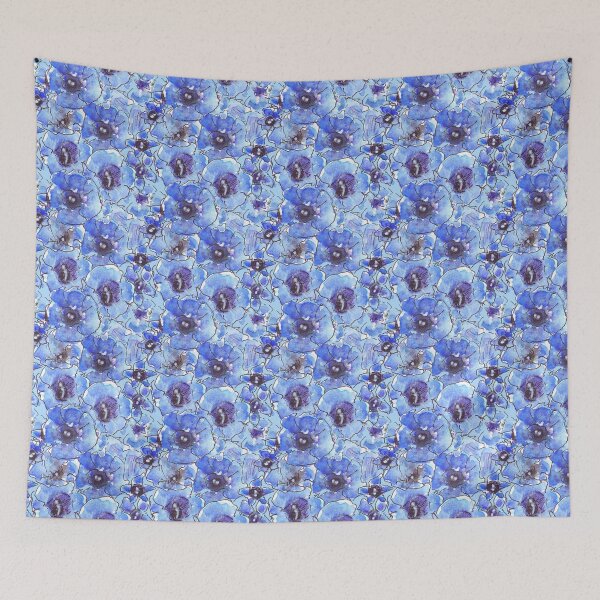 Item preview, Blue Floral Gentians Pattern designed and sold by Clare Walker.