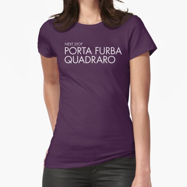 Next Stop Porta Furba Quadraro white Text Fitted T-Shirt