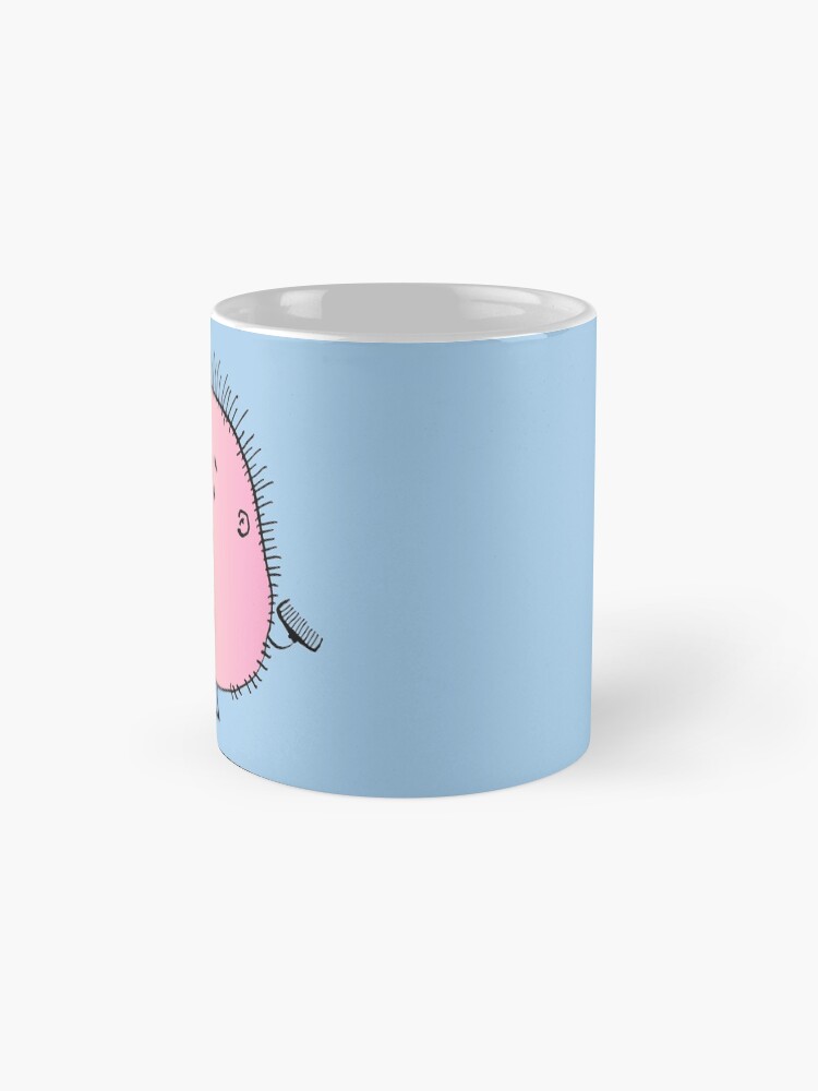 Alternate view of hedgehog hairdresser with scissors and a hair comb Mug