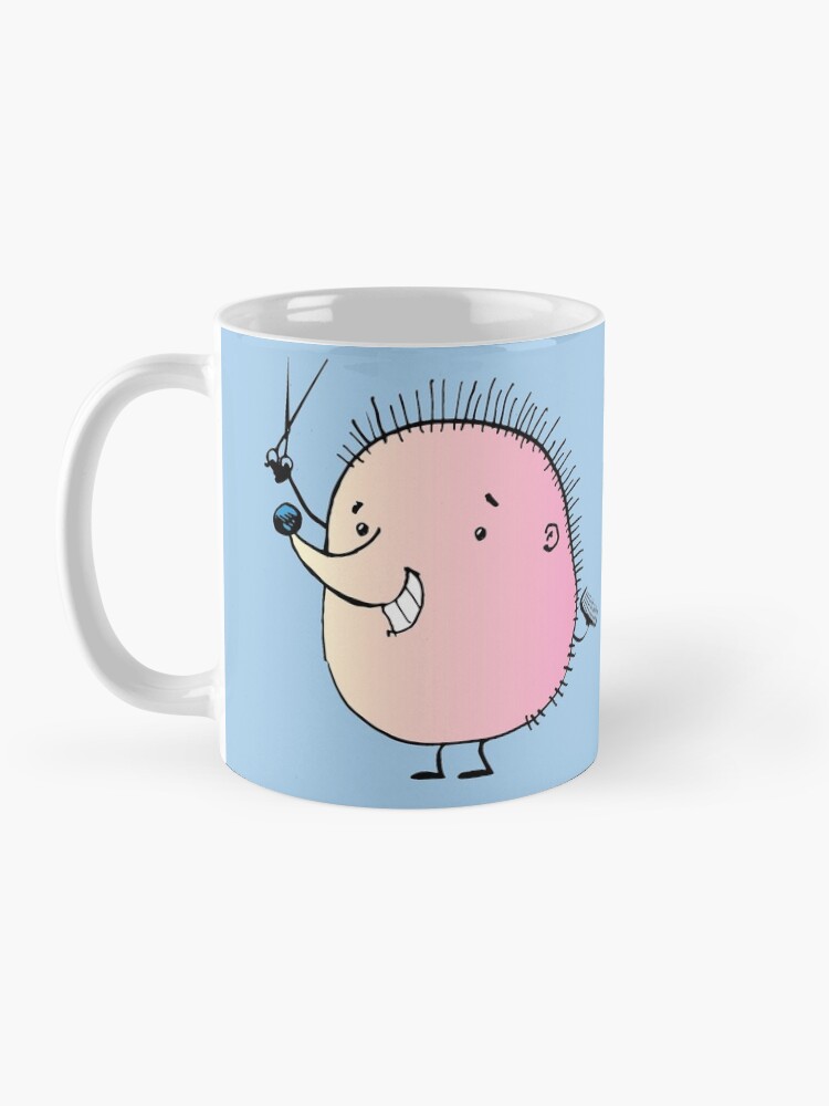 Alternate view of hedgehog hairdresser with scissors and a hair comb Mug