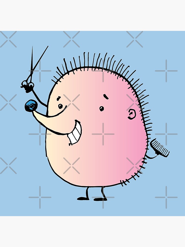 hedgehog hairdresser with scissors and a hair comb by duxpavlic