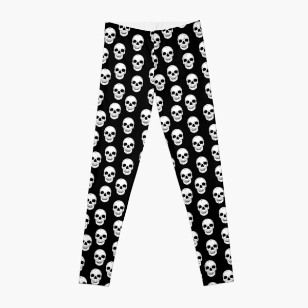 Skulls Pattern in Black and White Leggings