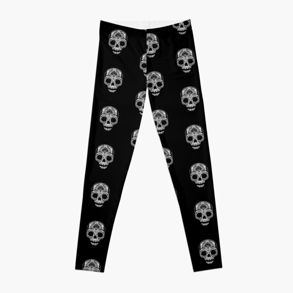 Sugar Skull - Black White Leggings