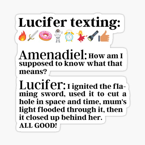 Lucifer Texting Emojis to Amenadiel | Lucifer Morningstar  Sticker