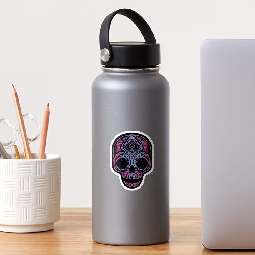 Sugar Skull - Pink Blue Sticker