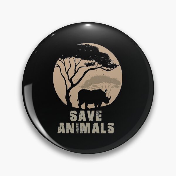Item preview, Save animals, rhino, animal welfare, vegan, gift idea designed and sold by ThommyBLN.