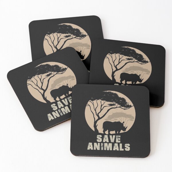 Item preview, Save animals, rhino, animal welfare, vegan, gift idea designed and sold by ThommyBLN.