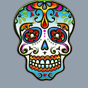 Artwork thumbnail, Mexican Sugar Skull, Day of the Dead, Dias de los muertos by nitty-gritty