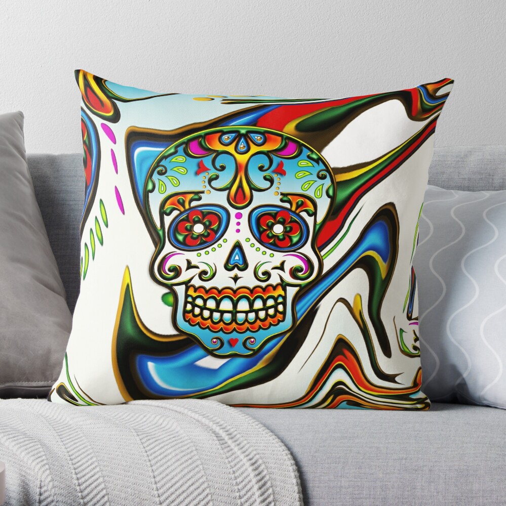 Catrina,Mexican Sugar Skull Lady Throw Pillow for Sale by Gothic