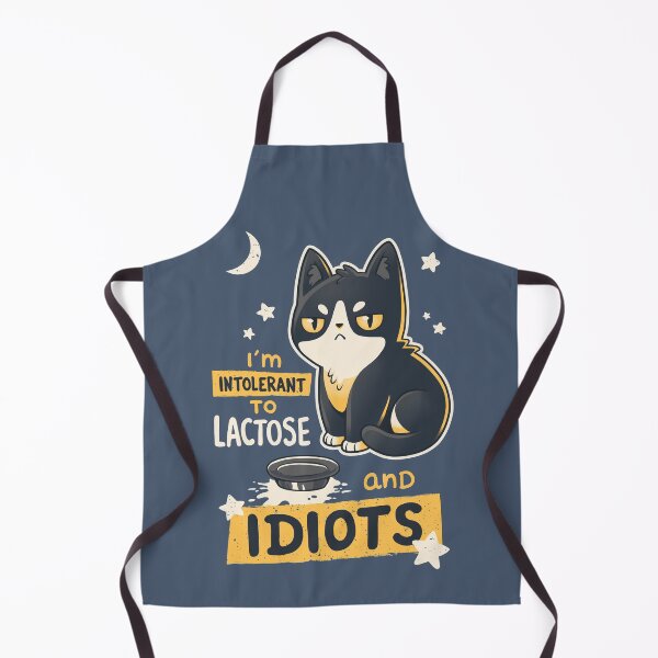 Item preview, Intolerant to Lactose and Idiots // Sassy Kitten, Kawaii Angry Black Cat designed and sold by Geekydog.