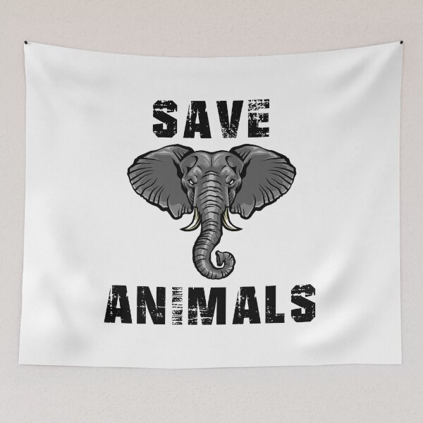 Item preview, Save animals, elephant, animal welfare, vegan, gift idea designed and sold by ThommyBLN.
