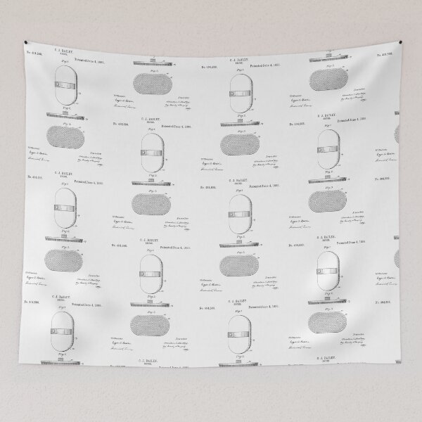 Item preview, Bath brush 1889 patent designed and sold by InkedArtPrints.