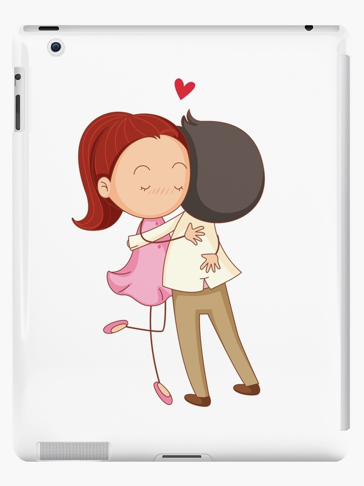 Funda y vinilo para iPad «Amor dibujos animados romance abrazo, pareja de  dibujos animados, mujer y hombre abrazándose» de Bashar-Design | Redbubble