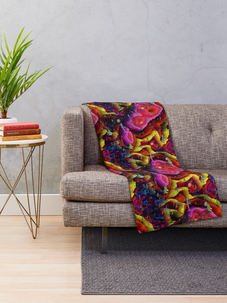 Alternate view of Coral reef Throw Blanket